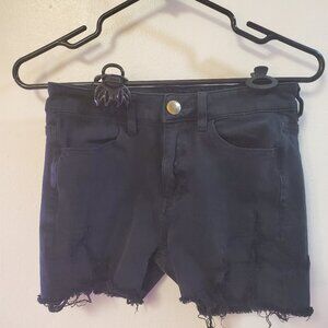 AE Black Distressed Shorts